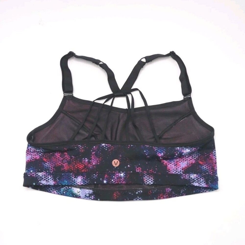 Livi Active Sport Bra No Wire Soft Cup Multi Color Print Strappy X Back 14 16 XL - Picture 9 of 10